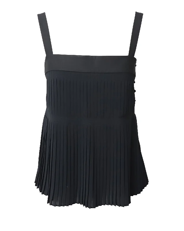 Hot Picks Theory Pleated Strap Top in Polyester