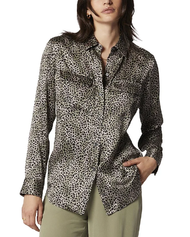 Romantic Chic Deals Equipment Signature Silk Shirt