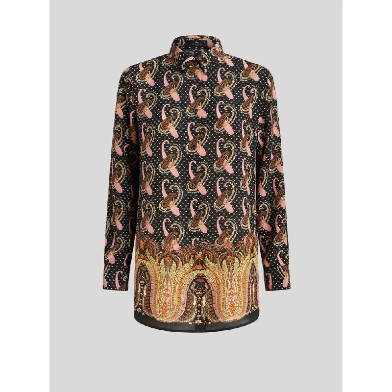 Daring Fashion Promotions PAISLEY CRÊPE DE CHINE SHIRT