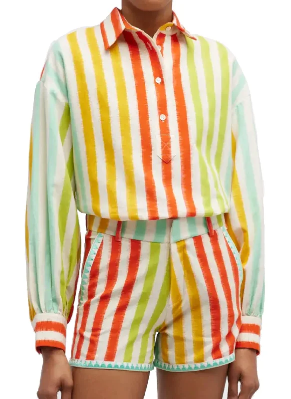 Insane Discount Onslaught Tessa Ikat Striped Shirt In Multi