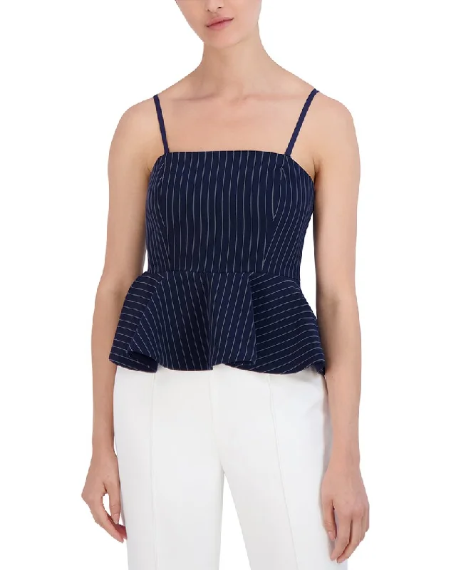 Fashion Frontiers BCBGeneration New York Pinstripe Peplum Sleeve Top