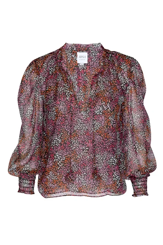 Shop Sales Siena Autumn Leaves Ditsy Top In Mauve Autumn