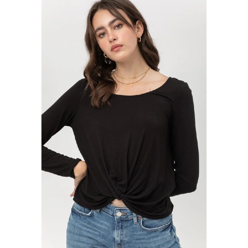 Shop The Hottest Deals Rayon Span Jersey Front Twisted Top