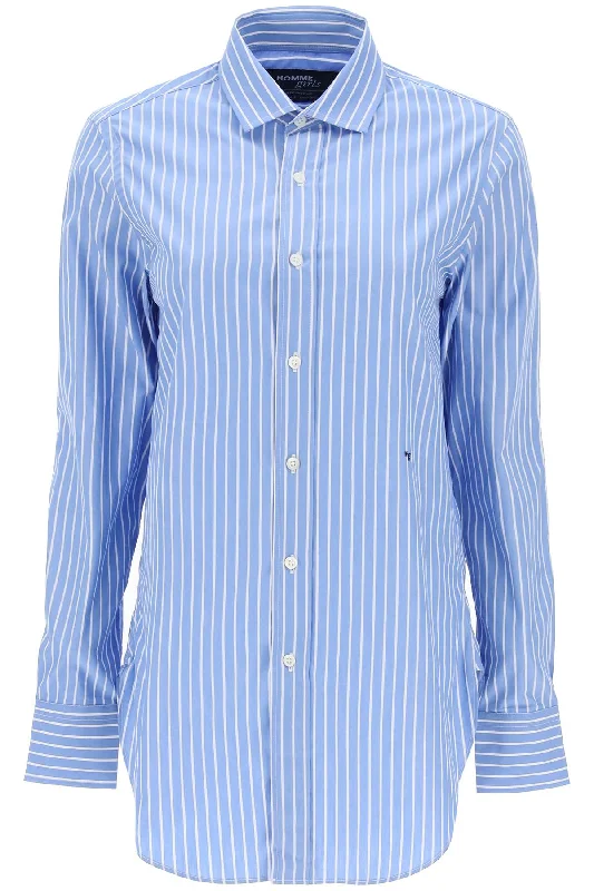 Daily Deals Homme Girls Women's Striped Poplin Shirt