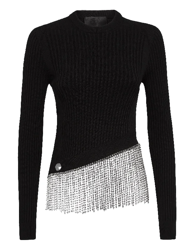 Snag Fabulous Fashion Bargains Turtleneck LS Crystal  Fringe