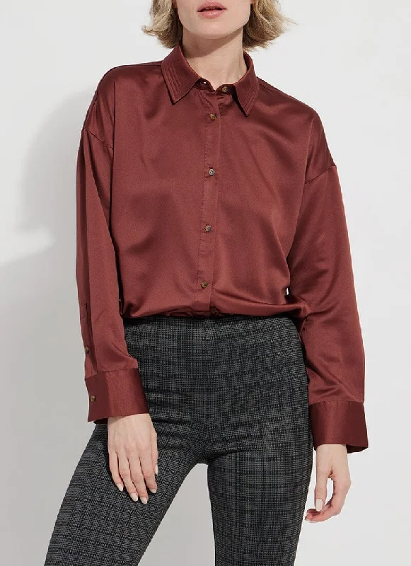 Athleisure Style Sale Kristin Stitched Satin Shirt