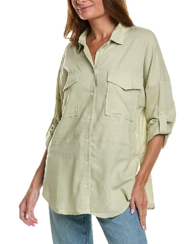 Street Style Discounts Isla Ciel Linen-Blend Shirt