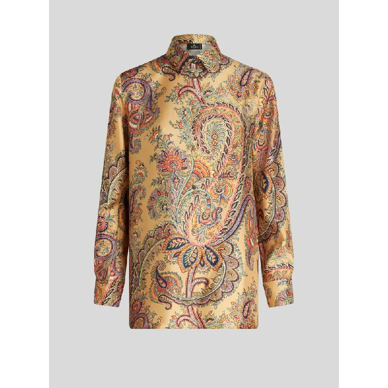 Vibrant Style Promotions SILK SHIRT WITH PAISLEY PATTERN