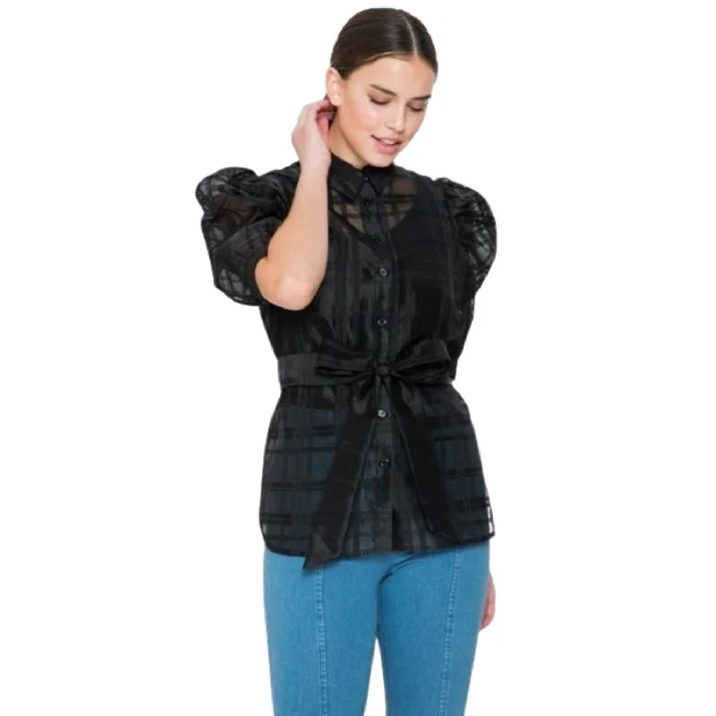 Best Deals Of The Season A See-thru Mini Length Organza Top