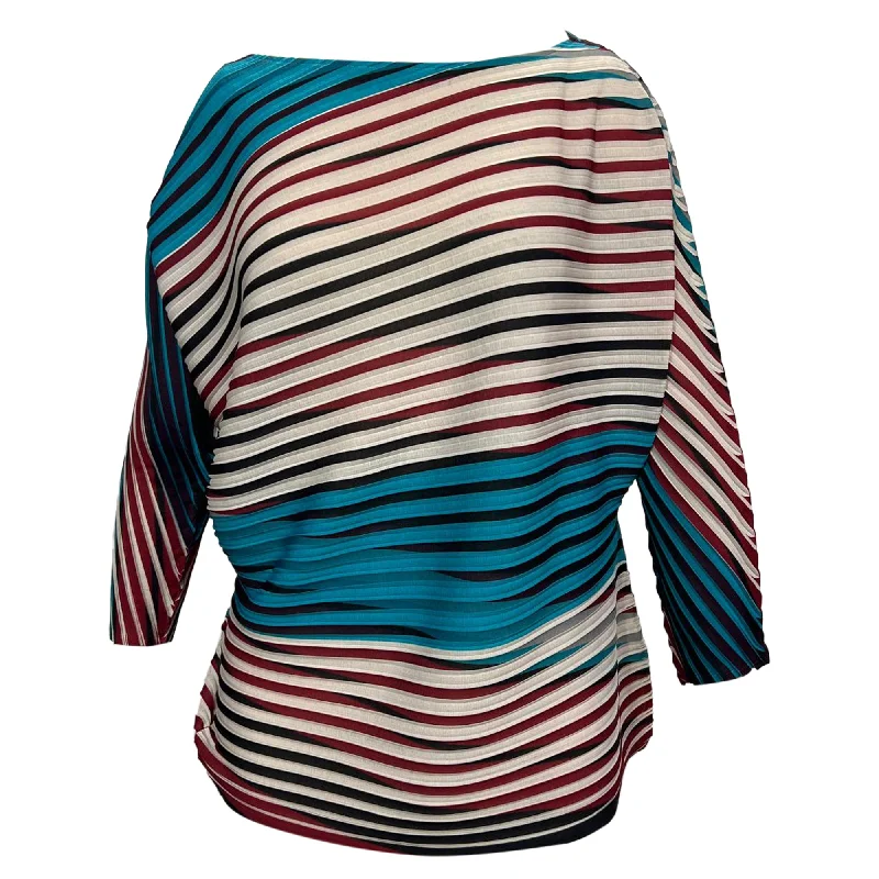 Fashion Forward, Function First Issey Miyake Striped Top in Multicolor Polyester