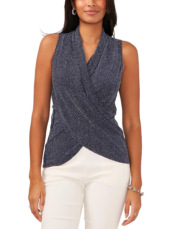 Unbeatable Deals Petites   Womens Glitter V-Neck Wrap Top