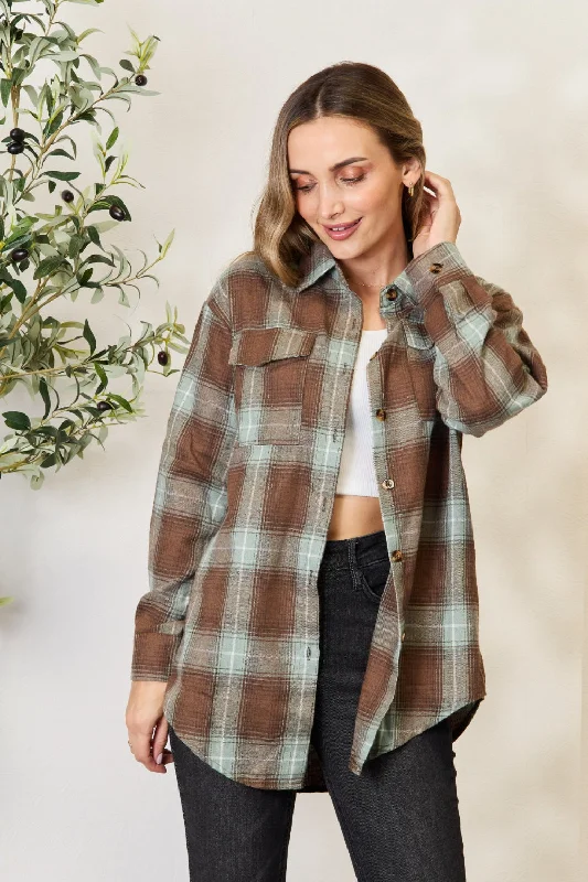 Discover Now Plaid Dropped Shoulder Shirt