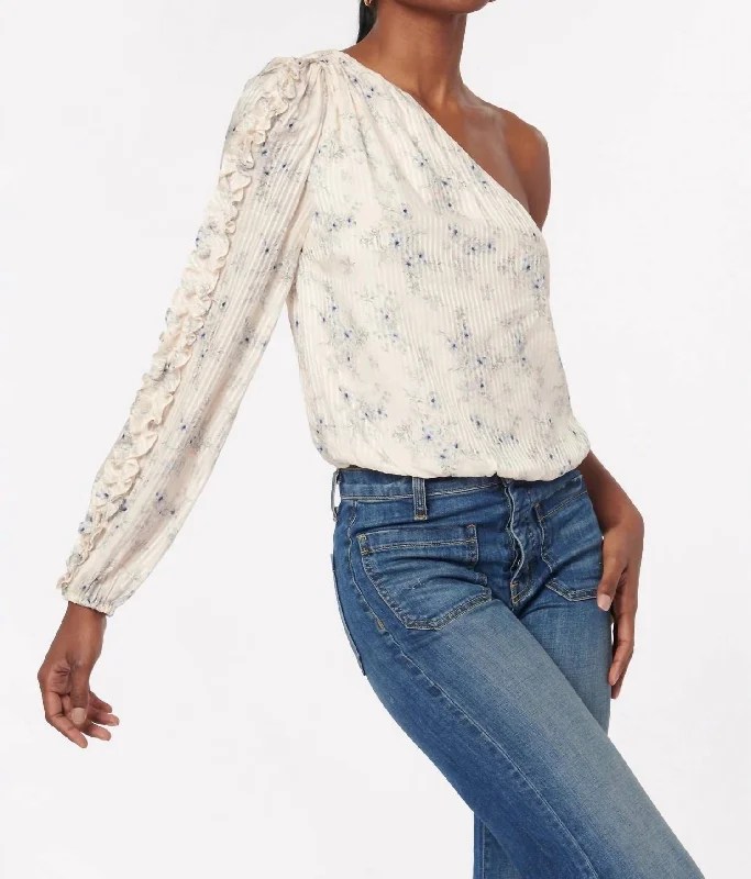 New In This Season Lotus Top In Forget Me Not