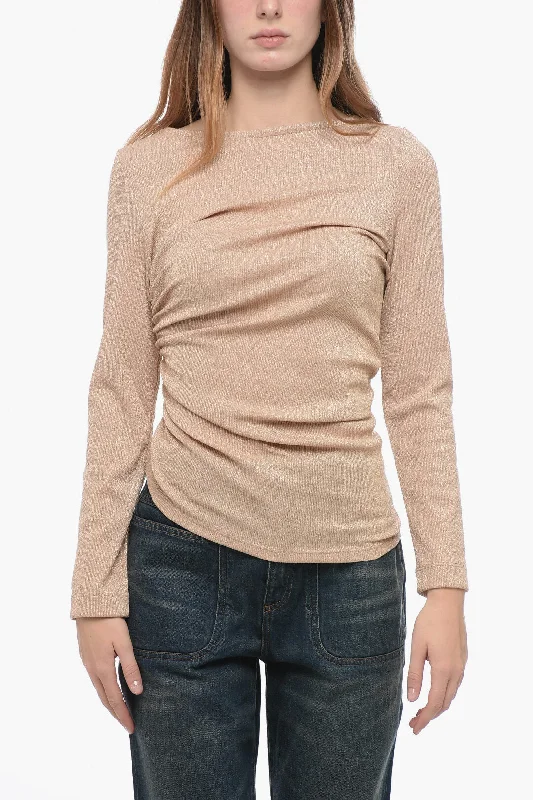 Stylish Deals Stephan Janson Lurex Top with Drapped Detail