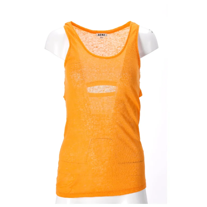 Style Redefined Acne Studios Beadu Cut Top in Orange Linen