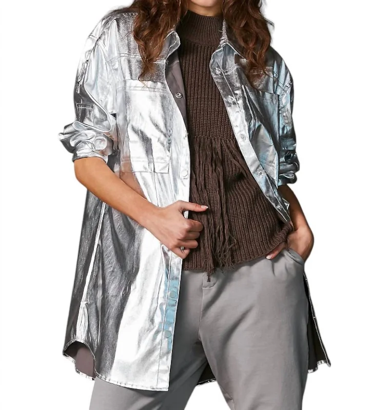 Sleek Style Discounts Viol Shirt In Silver