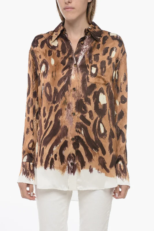 Style Upgrade Marni Satin Oversized Shirt with Animalier Print