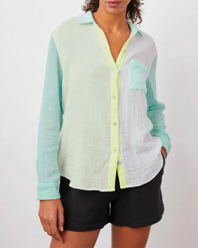 Trend Alert Ellis Shirt In Mint Colorblock