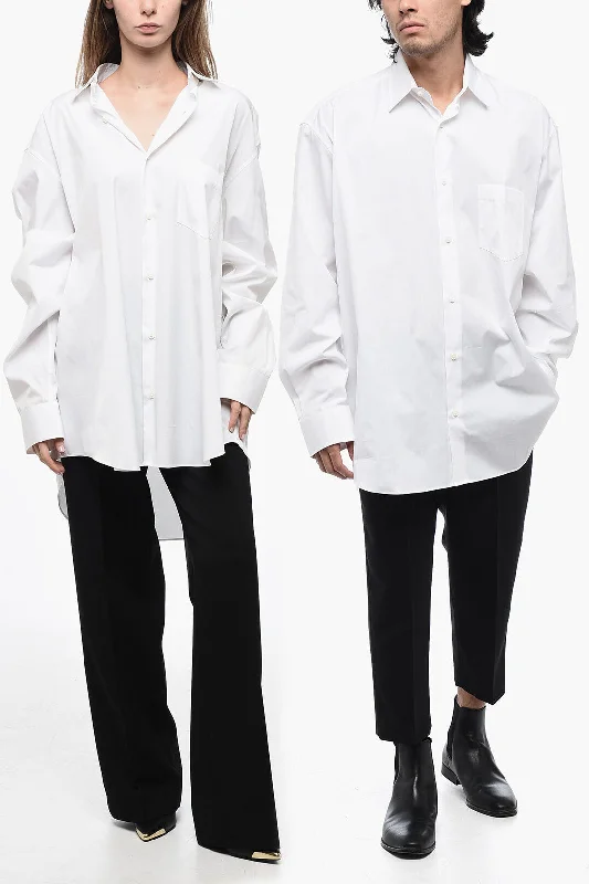 Cool Prices Vetements Poplin Cotton Oversized UNISEX Shirt with Printed Logo