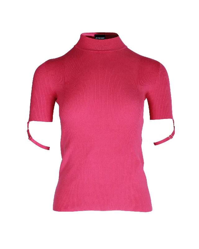 Exclusive Fashion Deals Jacquemus La Maille Torre Ribbed Top in Pink Viscose