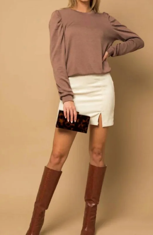 Affordable Trendy Fashion Puff Sleeve Top In Mauve