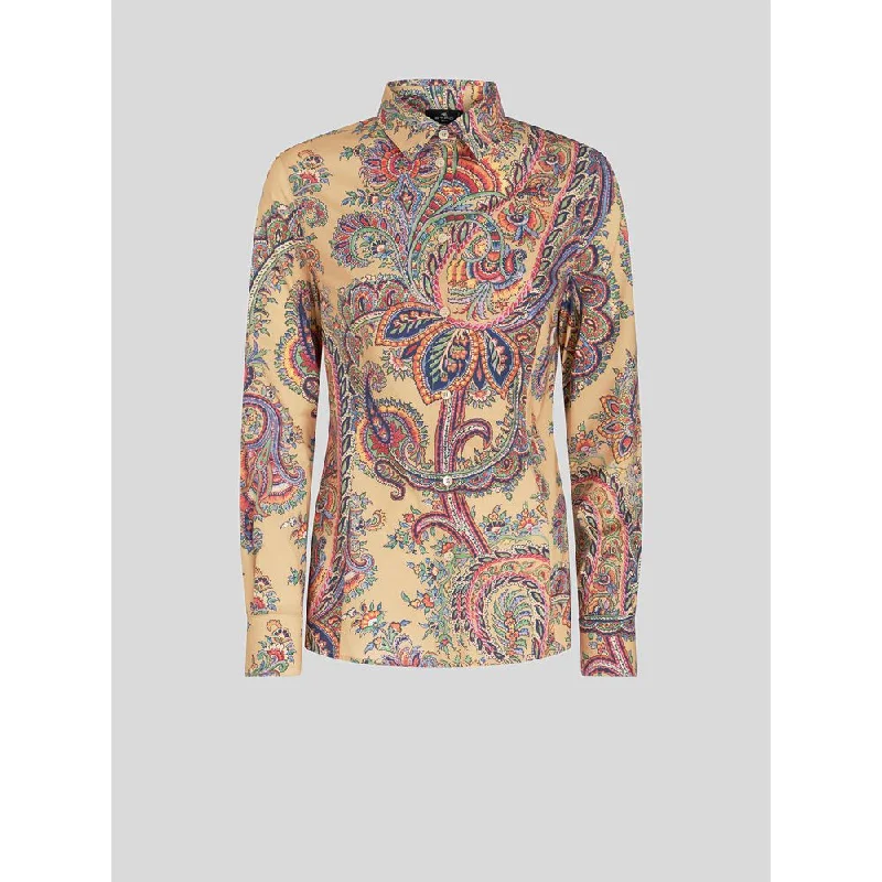 Feminine Luxe Style Sale PRINTED COTTON SHIRT