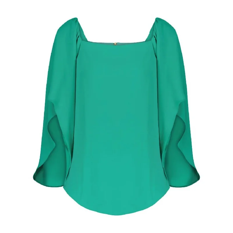 Absurdly Cheap Sale Frances 3/4 Sleeve Top In Billard Green