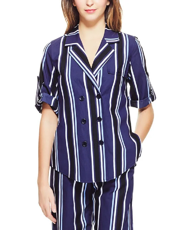 Street Style Discounts Pearl by Lela Rose Striped Camp Shirt