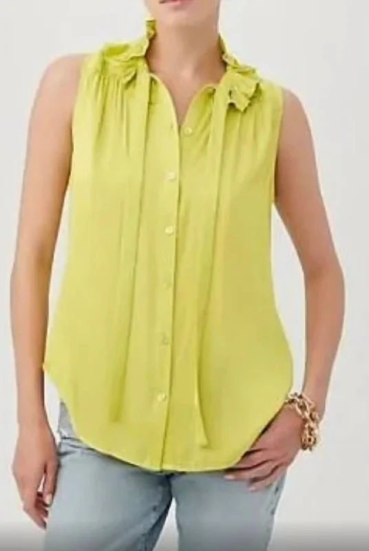 Fashion Forward Cinzia Top In Lime Glow