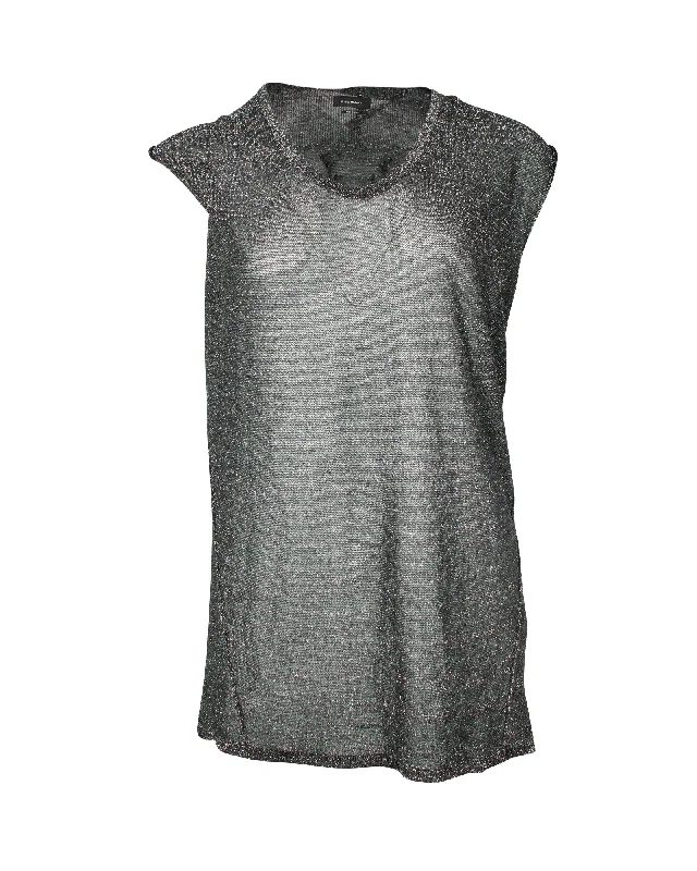 Imeless Style Isabel Marant Sparkly Top in Black Viscose