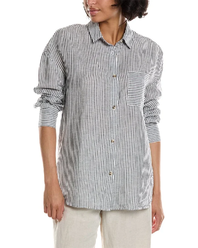 Weekend Exclusive Onia Air Linen-Blend Boyfriend Shirt