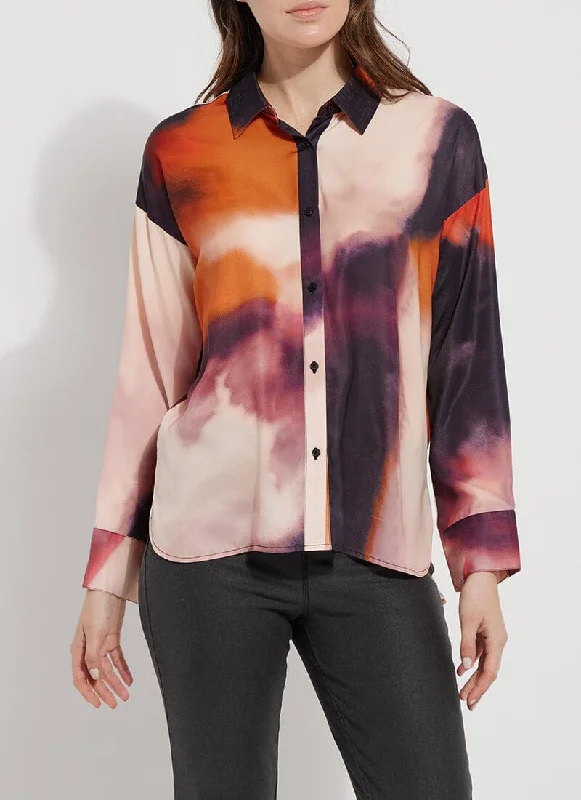 Elevated Casual Discounts Printed Stitched Satin Shirt