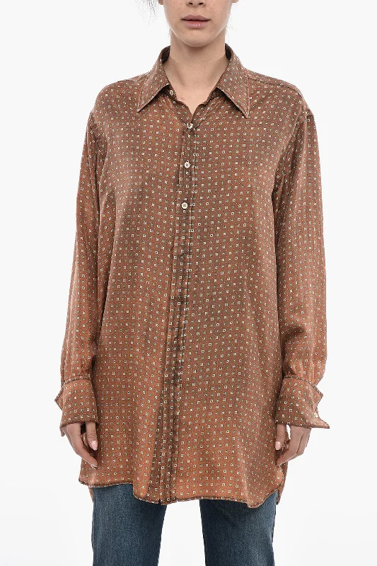 Style Redefined Maison Margiela MM1 Silk Oversized Shirt with Polka Dot Pattern