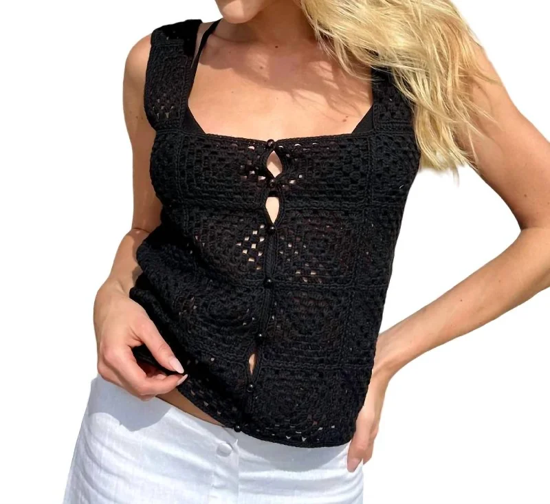 Classy Style Discounts Lilyana Crochet Top In Black