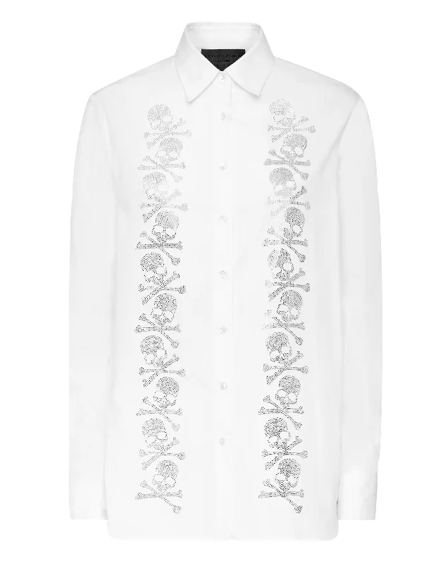 Chic And Trendy Shirt Crystal Skull with Crystals