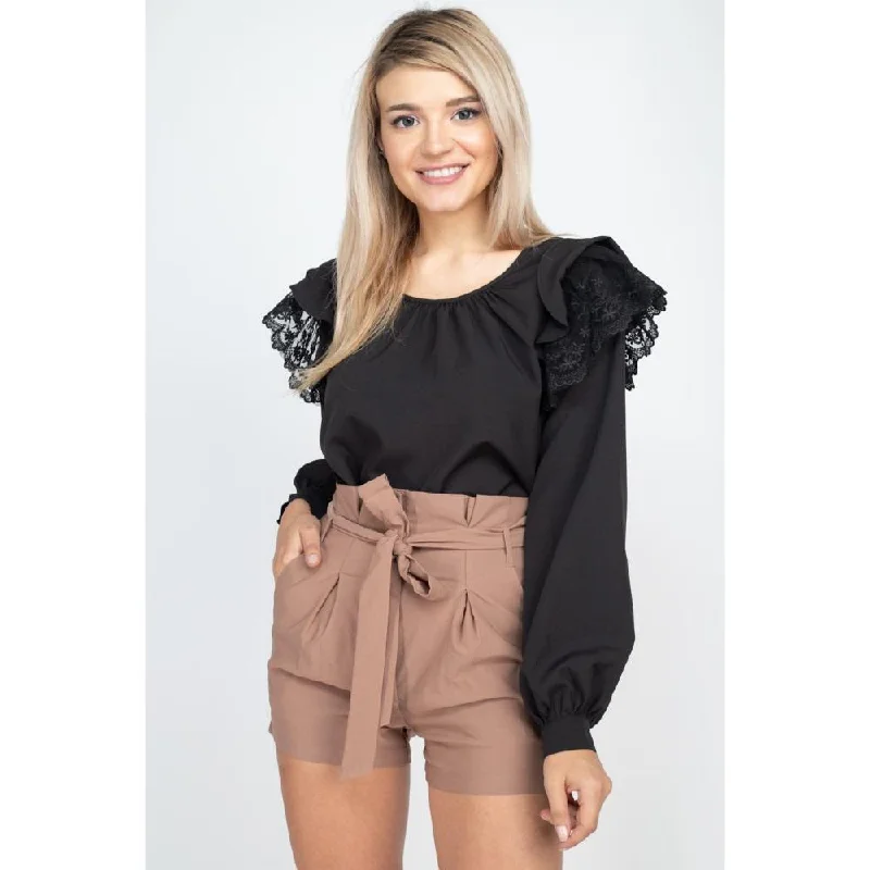 Limited Edition Balloon Sleeve Lace Ruffle Top