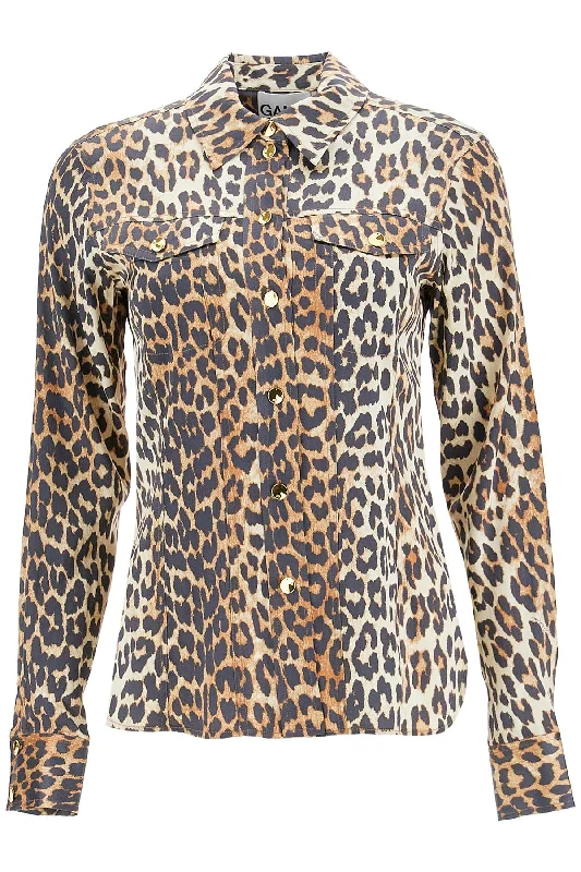 Stupidly Low Prices Ganni Women's Leopard Print Satin Shirt