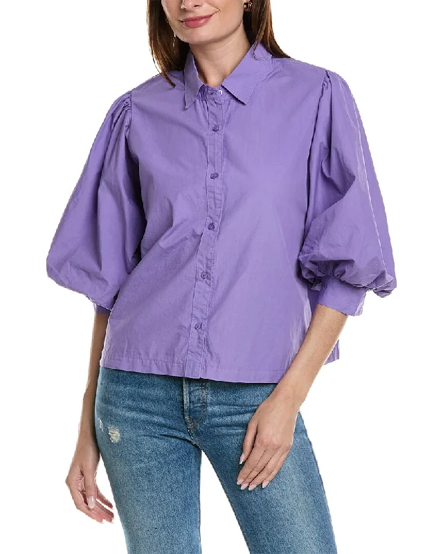 Break Fashion Norms Stateside Heavy Poplin Puff Sleeve Shirt