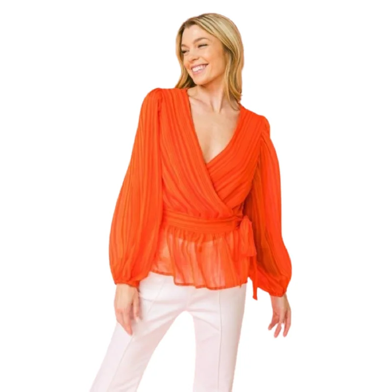 Timeless Elegance Redefined Surplice Neckline Woven Top