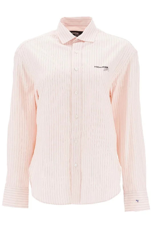 Chic And Edgy Homme Girls Women's Striped Oxford Shirt For Men