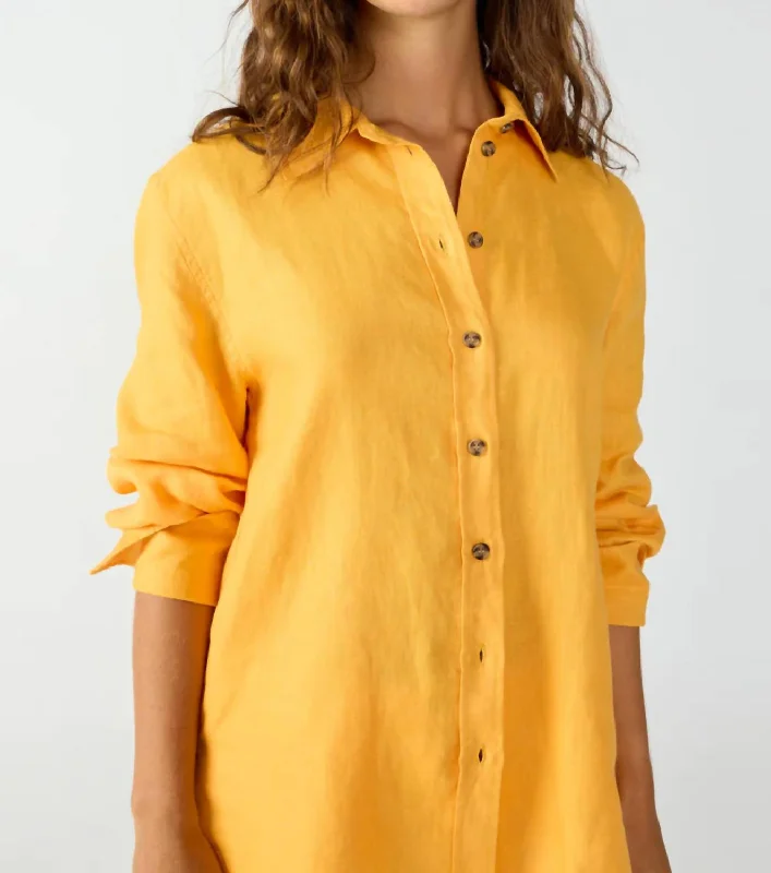 Relaxed Style Deals Relaxed Linen Shirt In Solar Flare