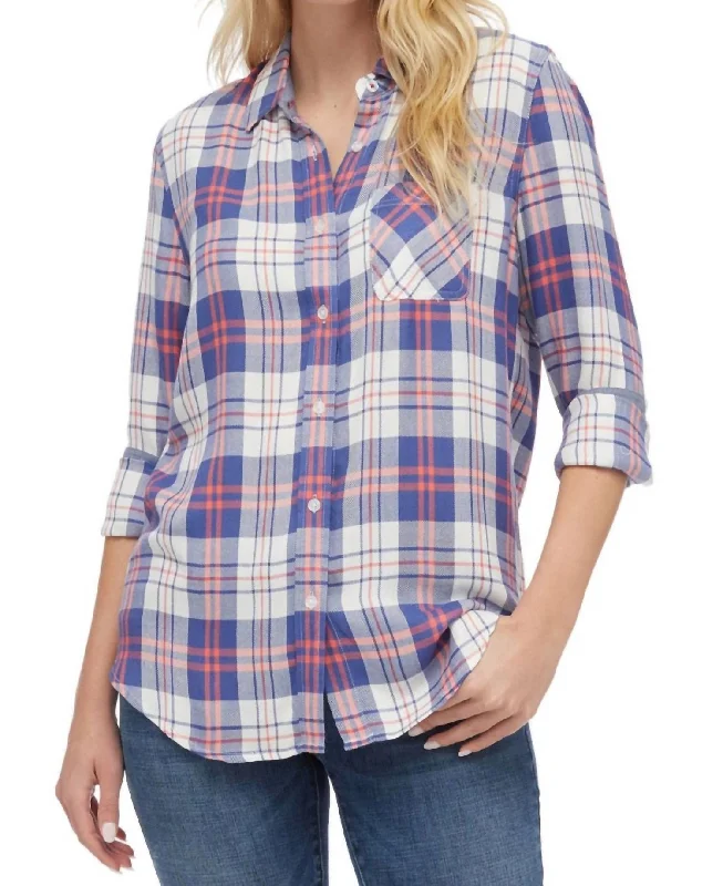 Huge Discounts This Week Hampton Single Pocked Relaxed Button-Up Shirt In Blue Multi