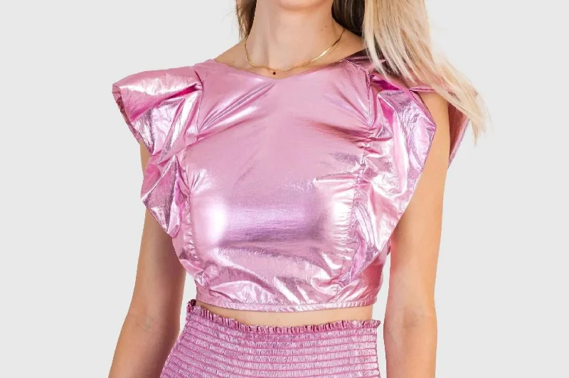 Street Chic Discounts Cecilia Top In Pink Parade