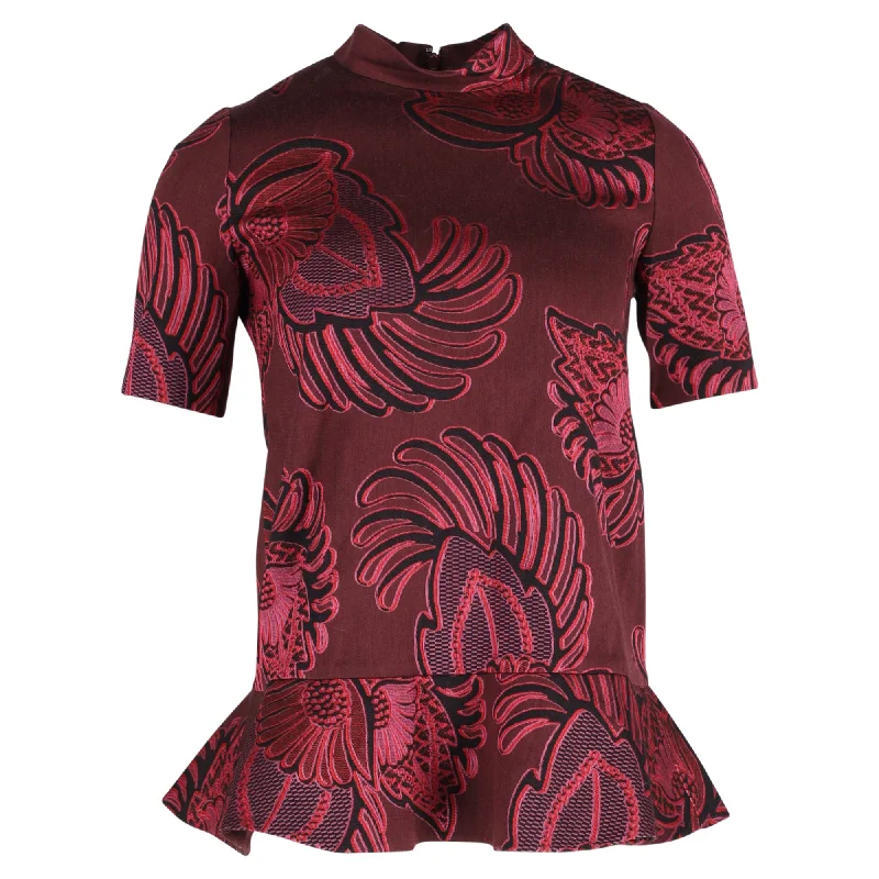 Street Style Discounts Stella McCartney Peplum Top in Burgundy Cotton