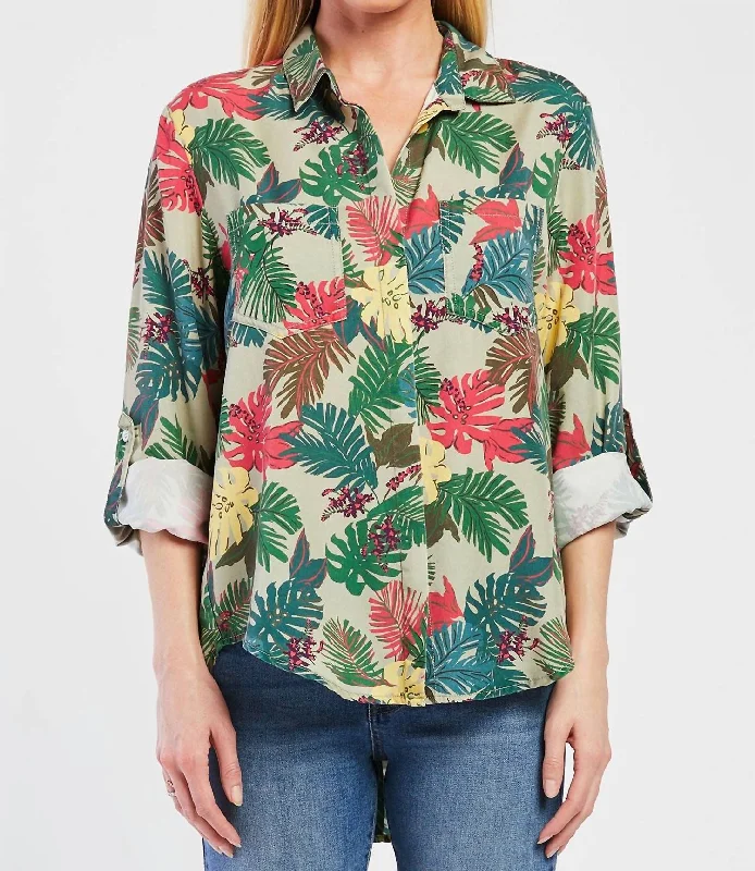 Quick Grab Deals Riley Honolulu Button-Up Shirt In Khaki