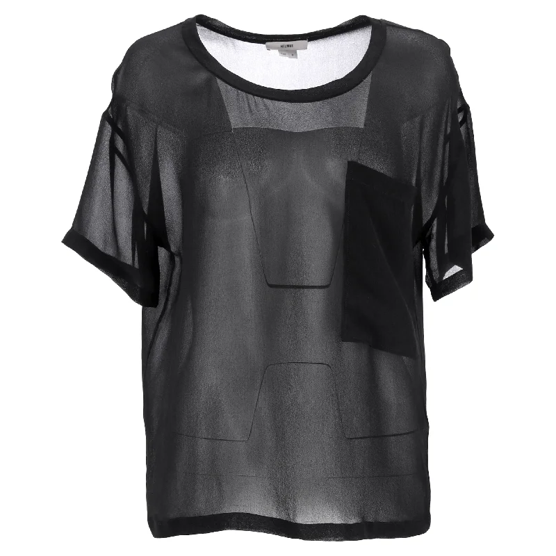 Sophisticated Fashion Helmut Helmut Lang Sheer Ghost Top in Black Silk