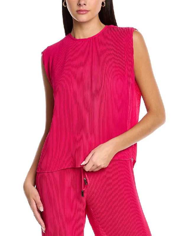 Modern Chic Discounts Halston Aerin Pleated Crepon Top