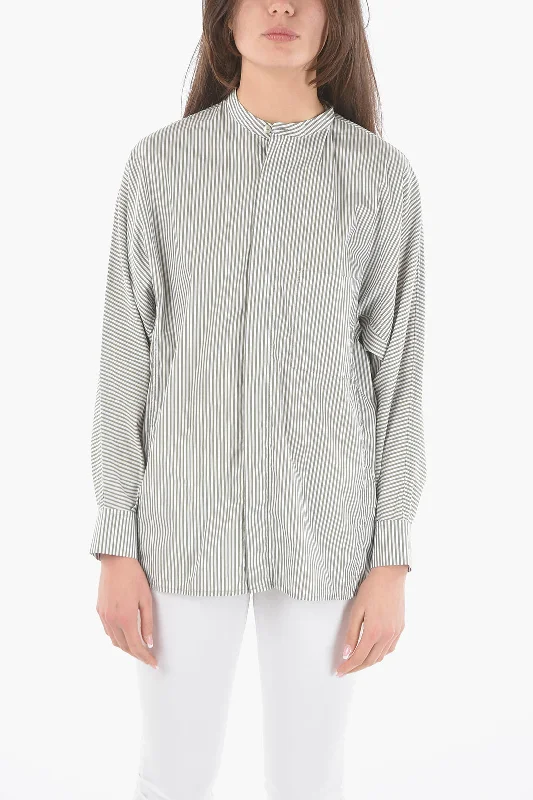 Special Offer Woolrich Striped Oversized Shirt with Breast Pocket