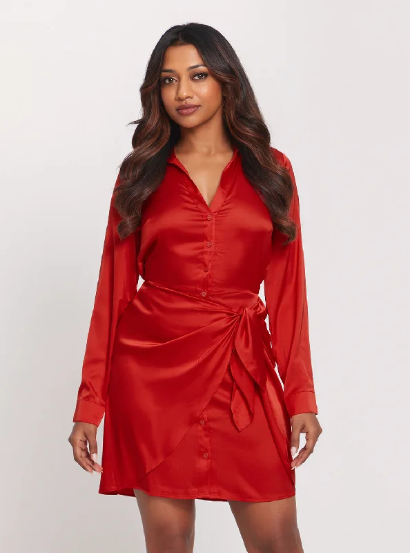 Elegant Clothing For Women Crazy Discounts, Hurry Up Bight Red Alya Dress