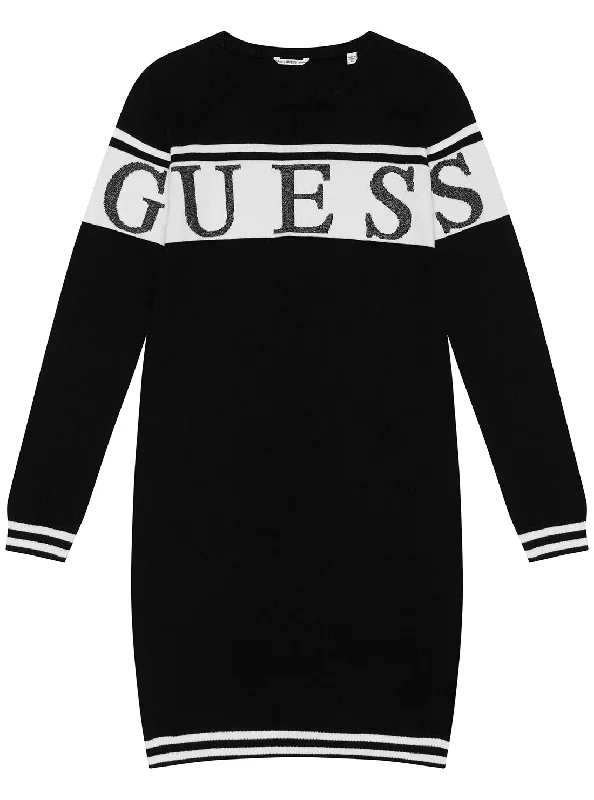 Women's Evening Apparel Popular Collection Black Long Sleeve Knit Dress (7-16)